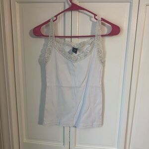 GAP White Camisole with Lace Trim